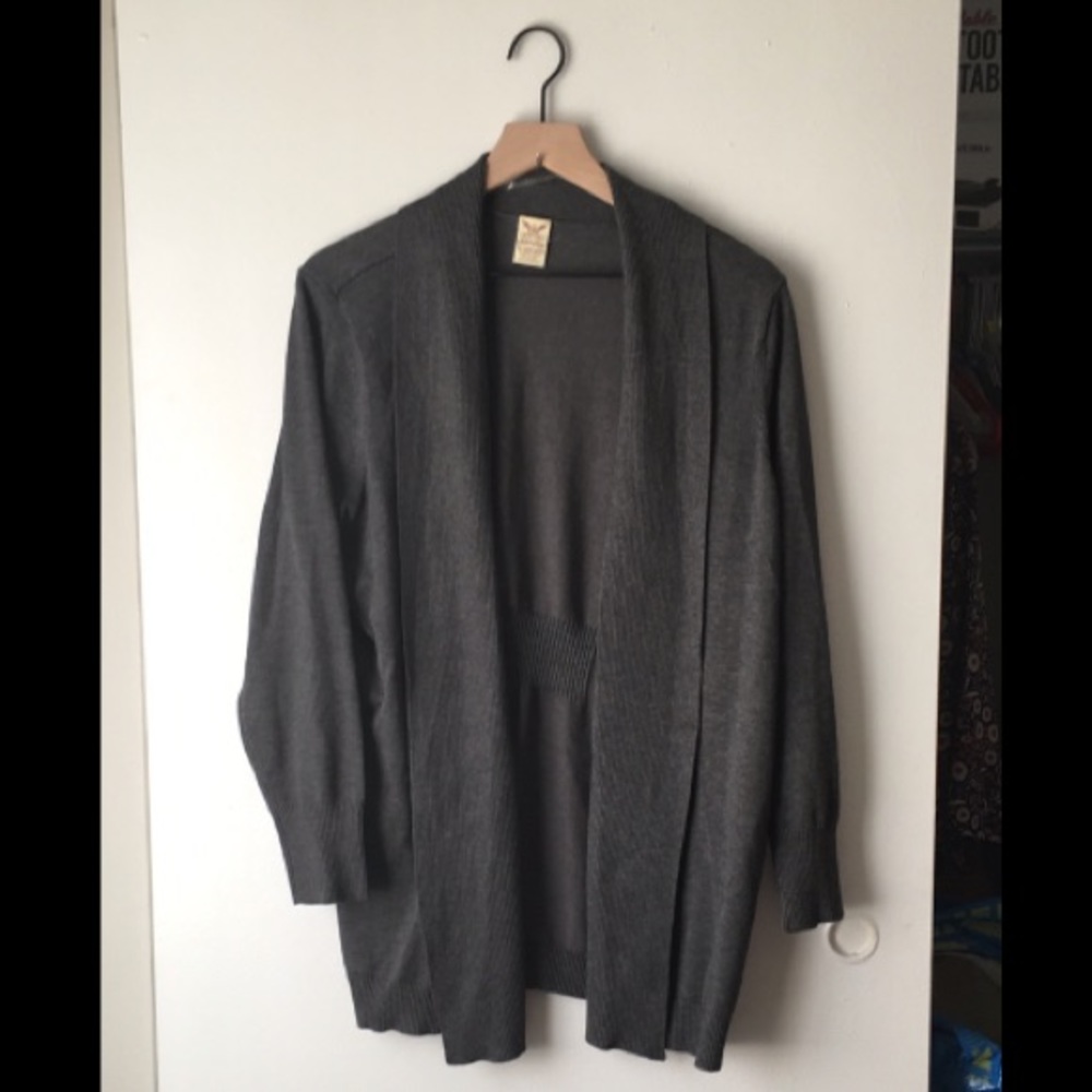 Gray Long Sleeve Cardigan